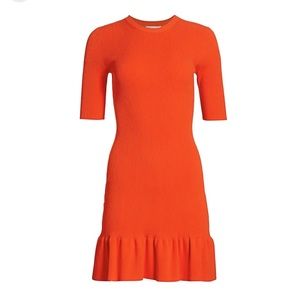 A.L.C. Orange Knit Fit & Flare Dress